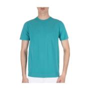 Daniele Fiesoli Bomull T-shirt med Ribbstickad kant Blue, Herr
