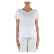 Sun68 Bomull Jersey och Poplin T-shirt White, Dam