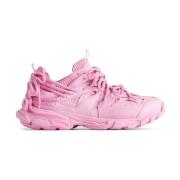 Balenciaga Rosa Sneakers Panel Design Snörning Pink, Dam