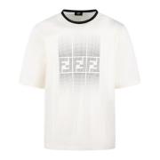 Fendi Gradient Print T-Shirt Casual Stil White, Herr