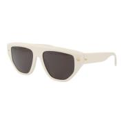 Alexander McQueen Stiliga solglasögon Am0408S White, Unisex