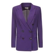 Alberto Biani Georgette Double-Breasted Jacket Purple, Dam
