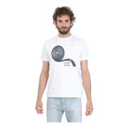 Kappa Vit Logotryck Kortärmad T-shirt White, Herr