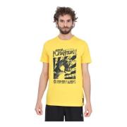 Puma Gul T-shirt med Svart Logotyptryck Yellow, Herr