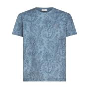 Etro Ljusblå T-shirts & Polos för Män Blue, Herr