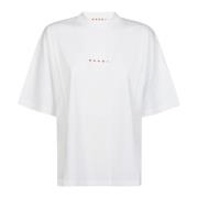 Marni Logo Print T-Shirt White, Dam