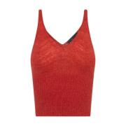 Cortana Röd Alpacka Merino Tank Top Red, Dam