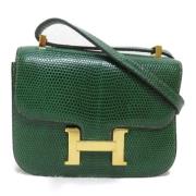 Hermès Vintage Pre-owned Laeder crossbodyvskor Green, Dam