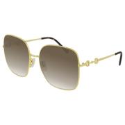 Gucci Gold/Brown Shaded Sunglasses Yellow, Dam