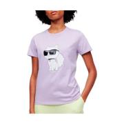 Karl Lagerfeld Ikonik Choupette Lavendel T-shirt Purple, Dam
