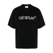 Off White Svart Logo Print Crew Neck T-shirts Black, Herr