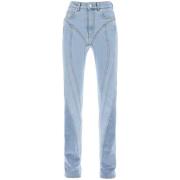 Mugler Klassiska Denim Jeans för Vardagsbruk Blue, Dam