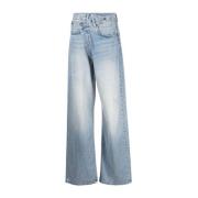 R13 Crossover Wide-Leg Jeans Ss23 Style Blue, Dam