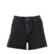 Levi's Retro High-Waist Denim Shorts Black, Dam