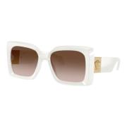 Versace Fyrkantiga solglasögon brunt gradient vitt båge White, Dam