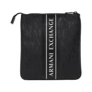 Armani Exchange Svarta Väskor för Stiligt Utseende Black, Herr