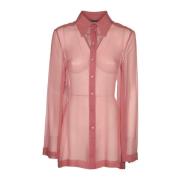 Alberta Ferretti Rosa Organisk Chiffong Skjorta Pink, Dam