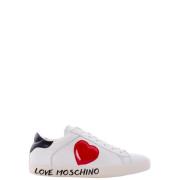 Love Moschino Sneakers med gyllene logotyp White, Dam