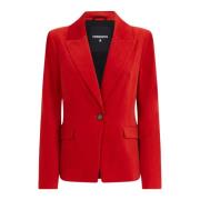 Patrizia Pepe Orange Blazer Lång Passform Knappstängning Red, Dam