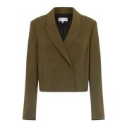 Patrizia Pepe Grön Blazer Dubbelknäppt Långärmad Green, Dam