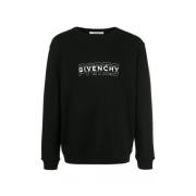 Givenchy Logo Sweatshirt - Svart Rund Hals Lång Ärm Black, Herr