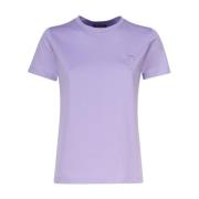 Dondup Violetto Bomull T-shirt med Logo Purple, Dam