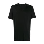 Dolce & Gabbana Svart V-ringad T-shirt med logotyp Black, Herr