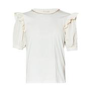 Liu Jo Jersey och Taffeta T-shirt White, Dam