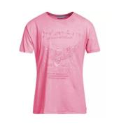 YES ZEE Rosa Bomull T-shirt Pink, Herr