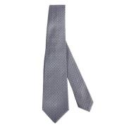 Kiton Handgjord Sidenslips Gray, Herr