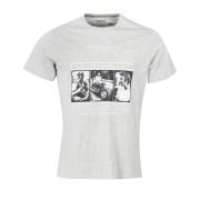 Barbour Steve McQueen Reel T-Shirt Grey Marl Gray, Herr
