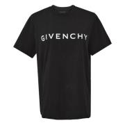Givenchy Svart Signature Print T-shirt Black, Herr