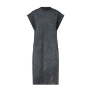 Hugo Boss Bomull Sweatklänning med Marmor Look Gray, Dam