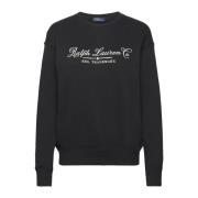 Ralph Lauren Mysig Sweatshirt med Signaturlogotyptryck Black, Dam