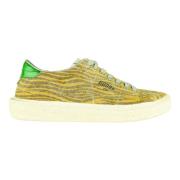 Golden Goose Gul Läder Sneaker med Zebra Print Yellow, Dam