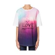 Love Moschino Brand Logo T-shirt Top Cotton Multicolor, Dam