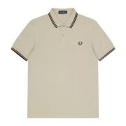 Fred Perry Twin Tipped Polo Shirt Warm Grey/Brick Gray, Herr