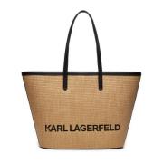 Karl Lagerfeld FOX Handväska Shopper Beige, Dam