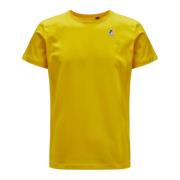 K-Way Jersey Bomull T-shirt med Tryckt Logotyp Yellow, Herr