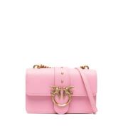 Pinko Mini Love Bag One i mjukt läder Pink, Dam
