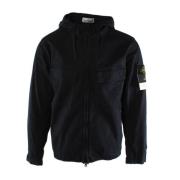 Stone Island Blå Bomull Twill Stretch Jacka Blue, Herr