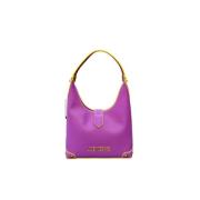 Love Moschino Lila Hobo Väska med Guld Logo Purple, Dam