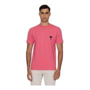 John Richmond Grafisk Front Rund Hals T-shirt Pink, Herr