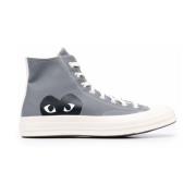 Comme des Garçons Play Grå Bomull Hög Topp Chuck Taylor Sneakers Gray,...