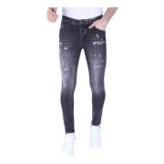 Local Fanatic Jeans för män med Rips Slim Fit -1099 Gray, Herr