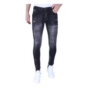 Local Fanatic Stonewash Jeans Slim Fit För Män Med Revor - 1096 Gray, ...