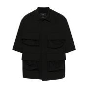 Y-3 Svart kortärmad 4-ficks skjorta Black, Herr