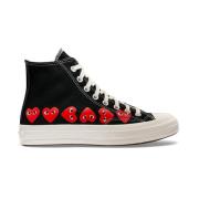 Comme des Garçons Play Converse High Chuck Taylor Sneakers Multi Heart...