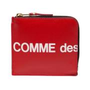 Comme des Garçons Röd Läder Stor Logopung Red, Dam