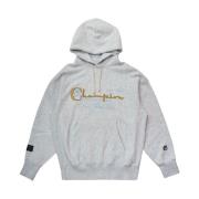 Champion Grå hoodie med logotyp Gray, Herr